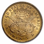 1873 $20 Liberty Gold Double Eagle Open 3 MS-61 PCGS