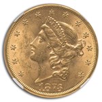 1873 $20 Liberty Gold Double Eagle Open 3 MS-62 NGC
