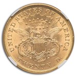 1873 $20 Liberty Gold Double Eagle Open 3 MS-62 NGC