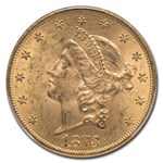 1873 $20 Liberty Gold Double Eagle Open 3 MS-62+ PCGS