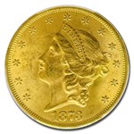1873 $20 Liberty Gold Double Eagle Open 3 MS-63 PCGS