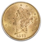 1873 $20 Liberty Gold Double Eagle Open 3 MS-63+ PCGS