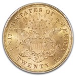 1873 $20 Liberty Gold Double Eagle Open 3 MS-63+ PCGS