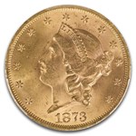 1873 $20 Liberty Gold Double Eagle Open 3 MS-64 PCGS