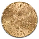 1873 $20 Liberty Gold Double Eagle Open 3 MS-64 PCGS
