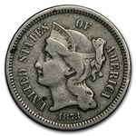 1873 3 Cent Nickel Closed 3 VF