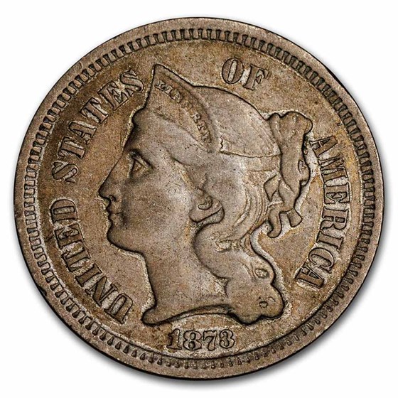 1873 3 Cent Nickel Closed 3 XF 1873 3 Cent Nickel Closed 3 XF