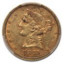 1873 $5 Liberty Gold Half Eagle AU-50 PCGS (Open 3)