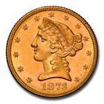 1873 $5 Liberty Gold Half Eagle MS-66 NGC (Closed 3)