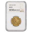 1873-CC $10 Liberty Gold Eagle AU-53 NGC