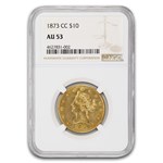 1873-CC $10 Liberty Gold Eagle AU-53 NGC
