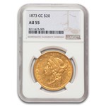 1873-CC $20 Liberty Gold Double Eagle AU-55 NGC