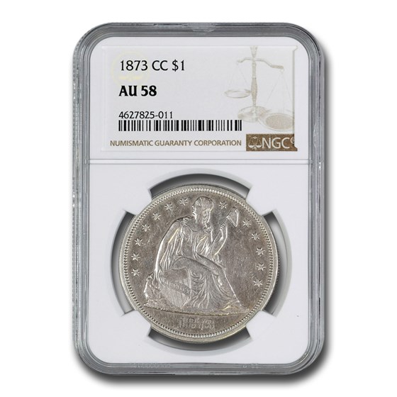 1873-CC Liberty Seated Dollar AU-58 NGC 1873-CC Liberty Seated Dollar AU-58 NGC