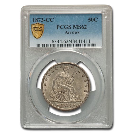 1873-CC Liberty Seated Half Dollar MS-62 PCGS (Arrows) 1873-CC Liberty Seated Half Dollar MS-62 PCGS (Arrows)