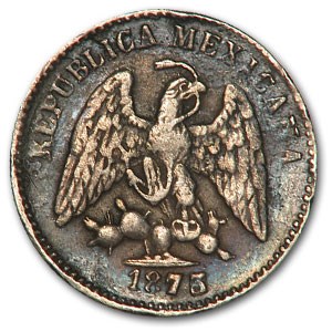 1873-Cn P Mexico Silver 5 Centavos XF Details 1873-Cn P Mexico Silver 5 Centavos XF Details