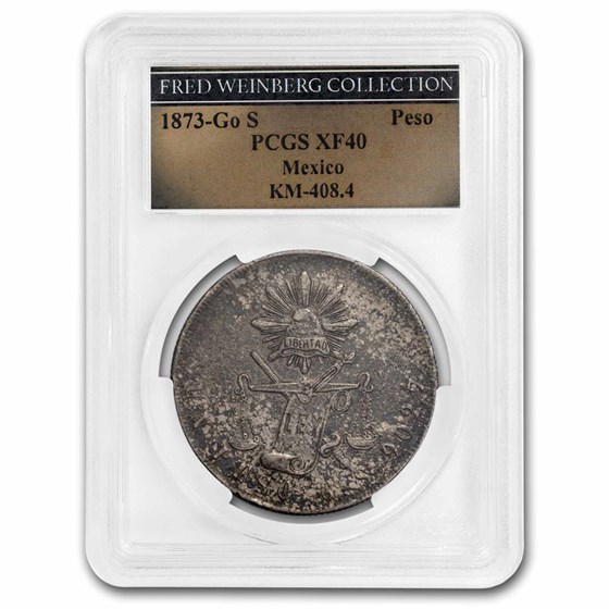 1873-Go S Mexico Silver Peso XF-40 PCGS 1873-Go S Mexico Silver Peso XF-40 PCGS