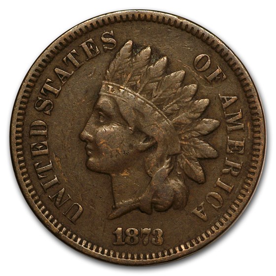 1873 Indian Head Cent Closed 3 VF 1873 Indian Head Cent Closed 3 VF
