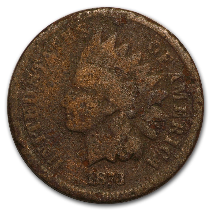 1873 Indian Head Cent Open 3 AG