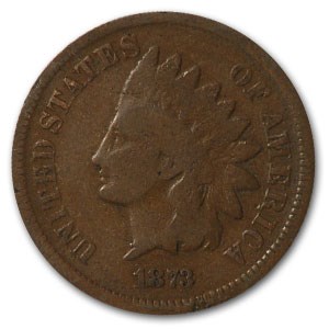 1873 Indian Head Cent Open 3 Good
