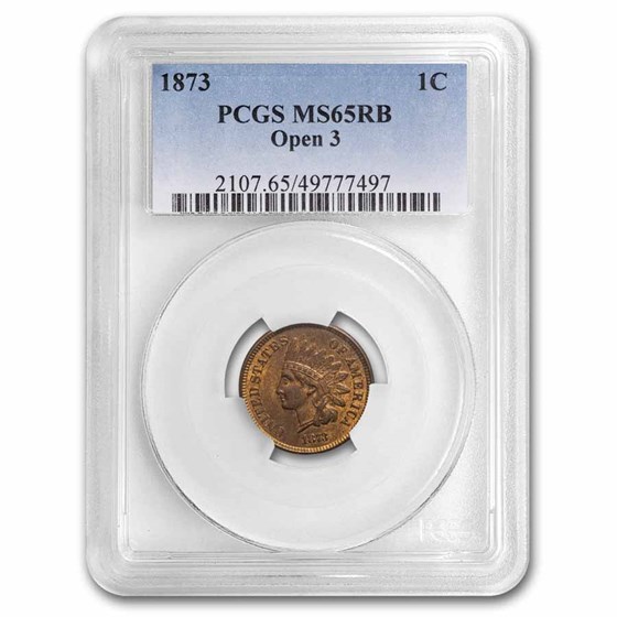 1873 Indian Head Cent Open 3 MS-65 PCGS (Red/Brown) 1873 Indian Head Cent Open 3 MS-65 PCGS (Red/Brown)
