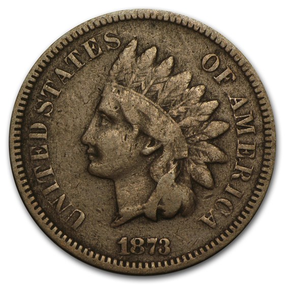 1873 Indian Head Cent Open 3 VG