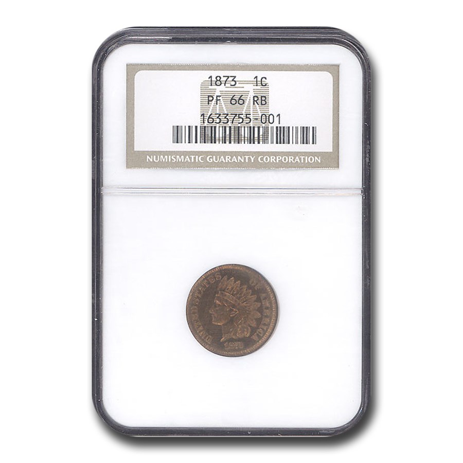 1873 Indian Head Cent PF-66 NGC (Red/Brown)