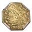 1873 Indian Octagonal 25 Cent Gold MS-66 NGC (BG-793)