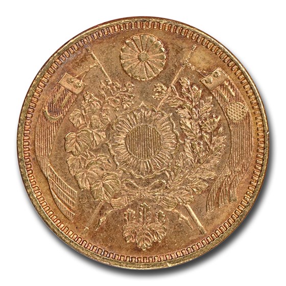 1873 Japan Gold 5 Yen Meiji 6 MS-63 NGC 1873 Japan Gold 5 Yen Meiji 6 MS-63 NGC