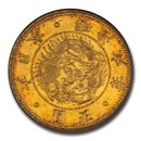 1873 Japan Gold 5 Yen Meiji 6 MS-65 NGC