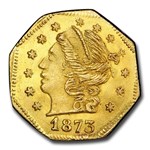 1873 Liberty Round 25 Cent Gold MS-64 PCGS (BG-728)