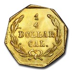 1873 Liberty Round 25 Cent Gold MS-64 PCGS (BG-728)