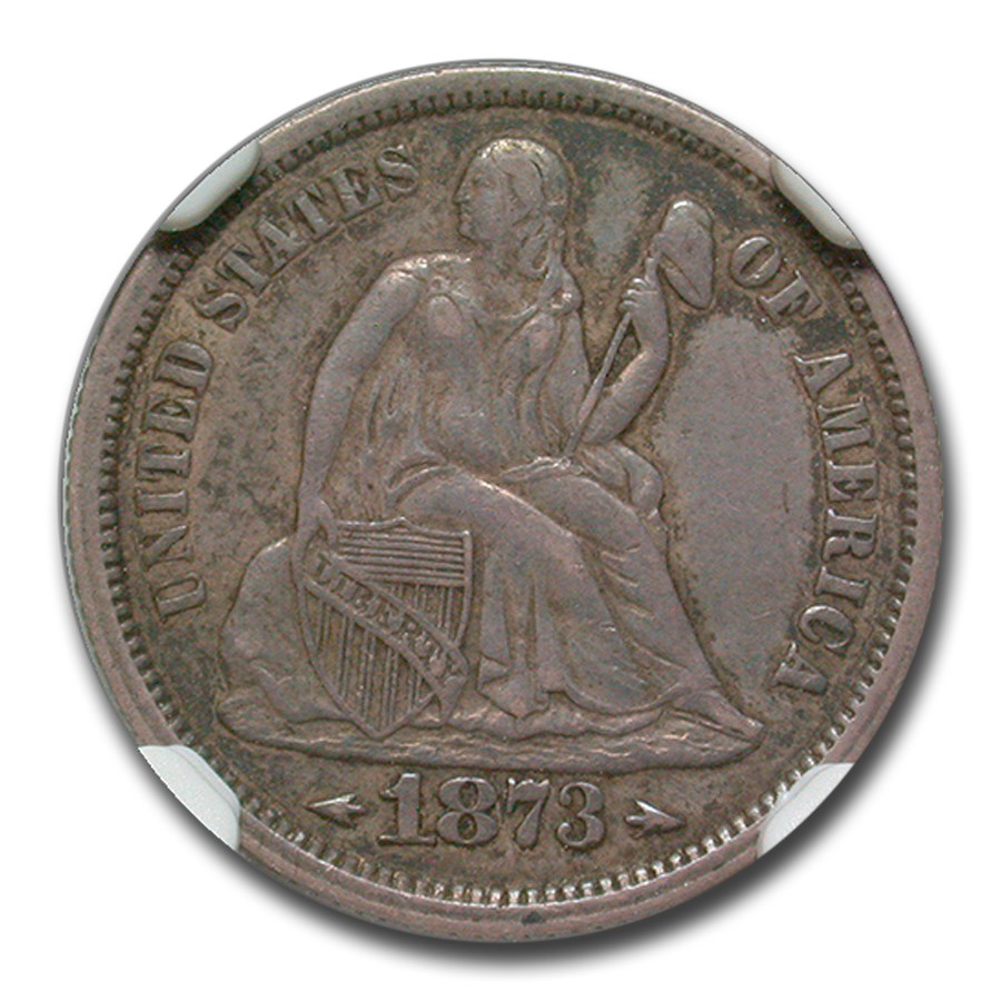 1873 Liberty Seated Dime AU-53 NGC