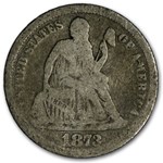 1873 Liberty Seated Dime No Arrows Open 3 VG