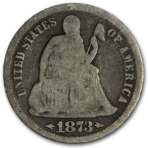 1873 Liberty Seated Dime w/Arrows Good