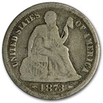 1873 Liberty Seated Dime w/Arrows VG