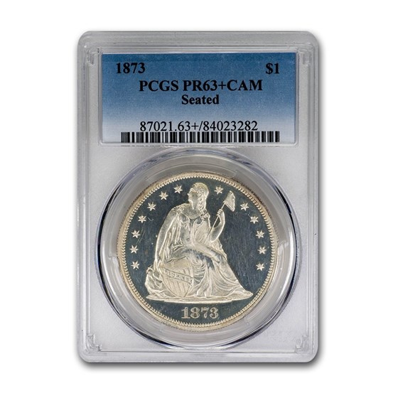 1873 Liberty Seated Dollar PR-63+ Cameo PCGS 1873 Liberty Seated Dollar PR-63+ Cameo PCGS