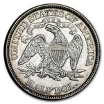 1873 Liberty Seated Half Dollar No Arrows Closed 3 XF