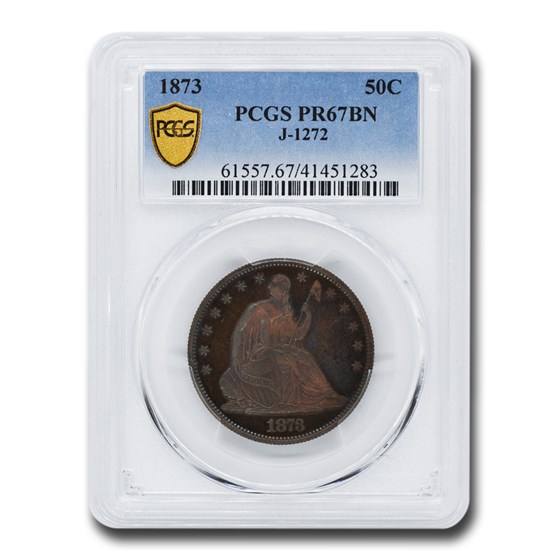 1873 Liberty Seated Half Dollar Pattern PR-67 PCGS (BN, J-1272) 1873 Liberty Seated Half Dollar Pattern PR-67 PCGS (BN, J-1272)