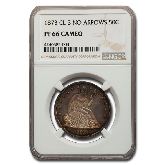 1873 Liberty Seated Half Dollar PF-66 Cameo NGC (Cl 3 No Arrows) 1873 Liberty Seated Half Dollar PF-66 Cameo NGC (Cl 3 No Arrows)