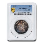 1873 Liberty Seated Half Dollar PR-67 PCGS (No Arrows, Closed 3)