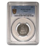 1873 Liberty Seated Quarter AU-55 PCGS (Open 3)