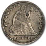 1873 Liberty Seated Quarter w/arrows VF