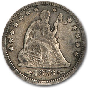1873 Liberty Seated Quarter w/arrows VF 1873 Liberty Seated Quarter w/arrows VF