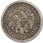 1873 Liberty Seated Quarter w/arrows VF
