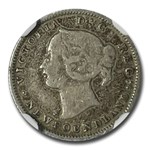 1873 Newfoundland Silver 5 Cents Victoria Fine-12 NGC