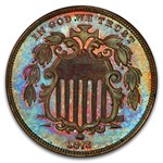 1873 Pattern Shield Nickel PR-66+ PCGS (Red/Brown, J-1264)