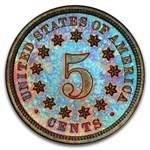 1873 Pattern Shield Nickel PR-66+ PCGS (Red/Brown, J-1264)