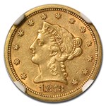 1873-S $2.50 Liberty Gold Quarter Eagle AU-58 NGC