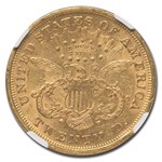 1873-S $20 Liberty Gold Double Eagle Closed 3 AU-55 NGC