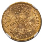 1873-S $20 Liberty Gold Double Eagle Closed 3 MS-60 NGC